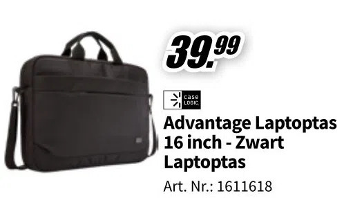 Case logic advantage laptoptas 16 inch zwart laptoptas