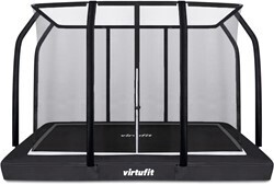 Fitwinkel.nl Virtufit premium inground trampoline met veiligheidsnet - zwart - 244 x 366 cm - tweedekans aanbieding