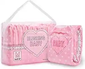 Amazon Littleforbig volwassen bedrukte luier 10 stuks-blushing baby (medium 28-38) aanbieding