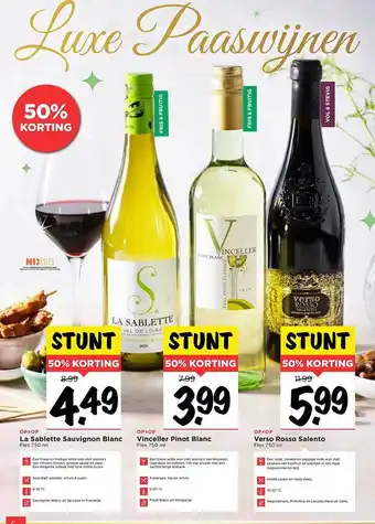 Vomar Voordeelmarkt La Sablette Sauvignon Blanc, Vinceller Pinot Blanc Of Verse Rosso Salento aanbieding