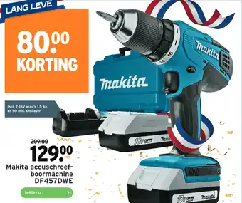 GAMMA Makita accuschroefboormachine DF457DWE aanbieding