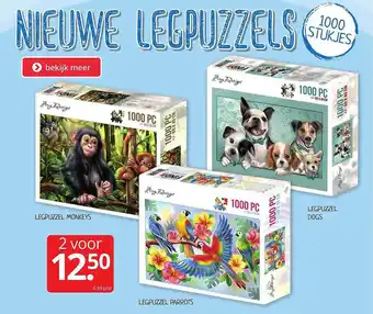 Boekenvoordeel Legpuzzel Monkeys, Legpuzzel Dogs Of Legpuzzel Parrots aanbieding