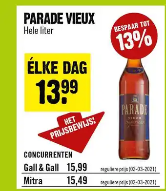 Dirck 3 Parade Vieux aanbieding