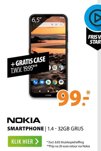 Expert Nokia Smartphone 1.4-32GB Grijs aanbieding