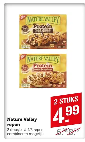 Coop Nature Valley repen 2 doosjes à 4/5 repen combineren mogelijk aanbieding