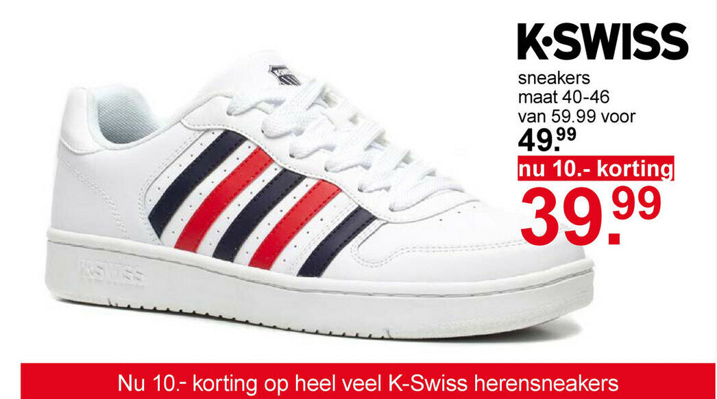 K-swiss sneakers maat 40-46 aanbieding bij Scapino