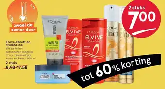 Etos Elvive, elnett en studio line aanbieding