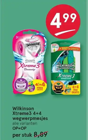 Etos Wilkinsons xtreme3 4+4 wegwerpmesjes aanbieding