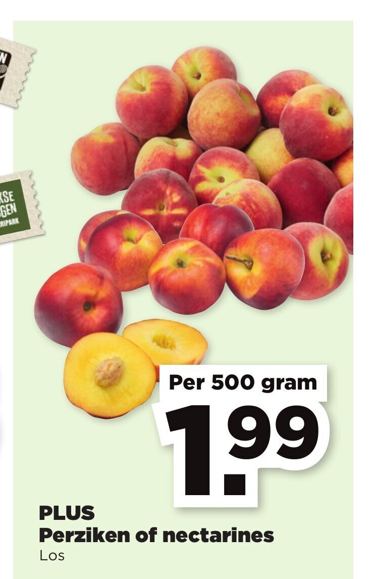Perziken of nectarines 500 gram aanbieding bij PLUS