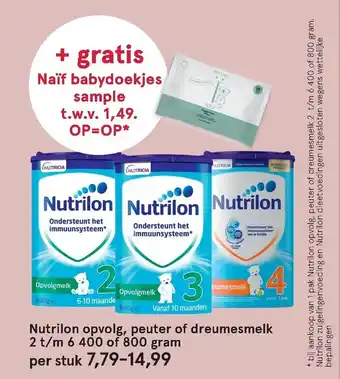 Etos Nutrillon opvlog, peuter of dreumesmelk aanbieding