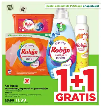 PLUS Alle Robijn Wasmiddel, dry wash of geurstokjes Combineren mogelijk aanbieding