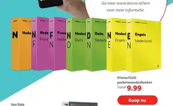 Bruna Prisma fluo pocketwoordenboeken aanbieding