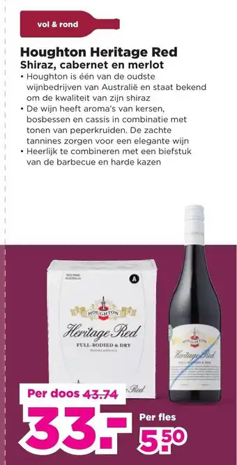 PLUS Houghton Heritage Red Shiraz, cabernet en merlot aanbieding