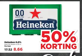 PLUS Heineken 0.0% Krat 24 flesjes à 30 cl aanbieding