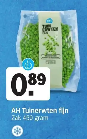 Albert Heijn AH Tuinerwten fijn Zak 450 gram aanbieding