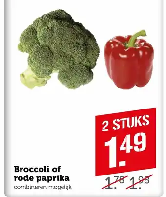 Coop Broccoli of rod paprika aanbieding