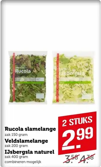 Coop Rucola slamelange 150g aanbieding