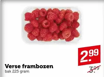 Coop Verse frambozen 225g aanbieding