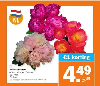 Albert Heijn AH Pioenrozen aanbieding