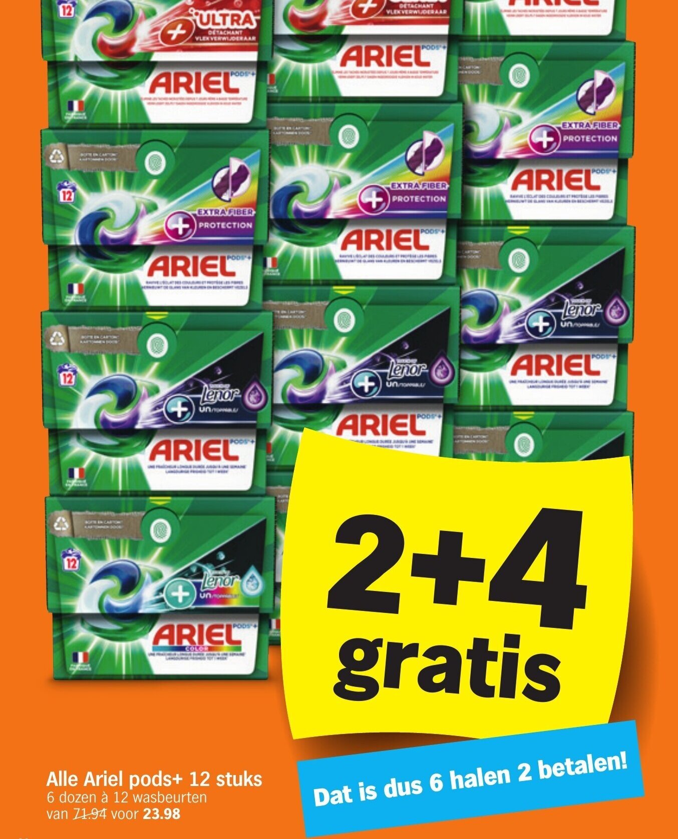 Albert Heijn Alle Ariel pods+ 12 stuks aanbieding