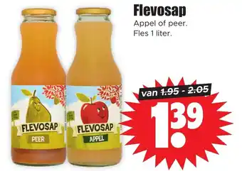 Dirk Flevosap Appel of peer. Fles 1 liter. aanbieding