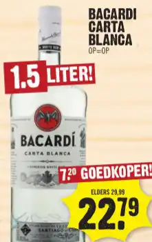 Dirk BACARDI CARTA BLANCA 1.5 LITER! aanbieding