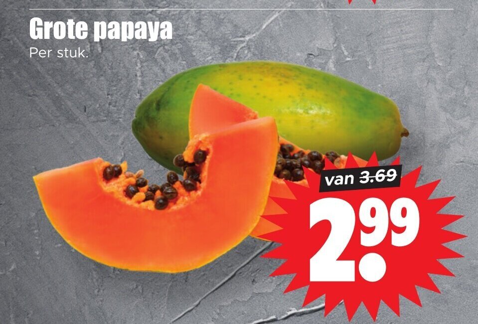 Grote papaya aanbieding bij Dirk