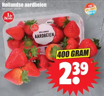 Dirk Hollandse aardbeien 400 GRAM aanbieding