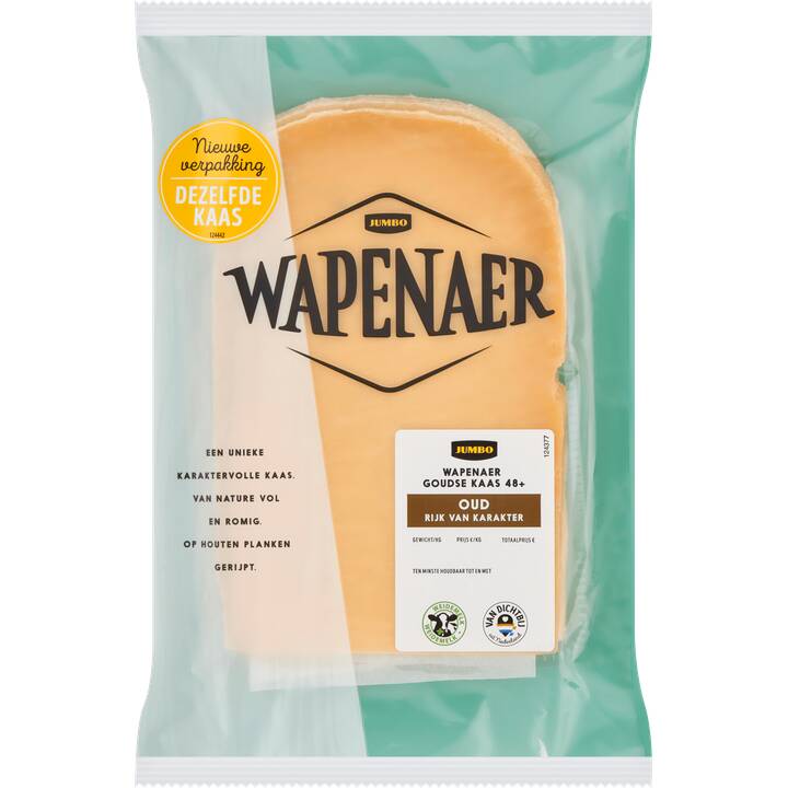 Wapenaer oud noordhollandse gouda kaas 48+ ca. 200g aanbieding bij Jumbo