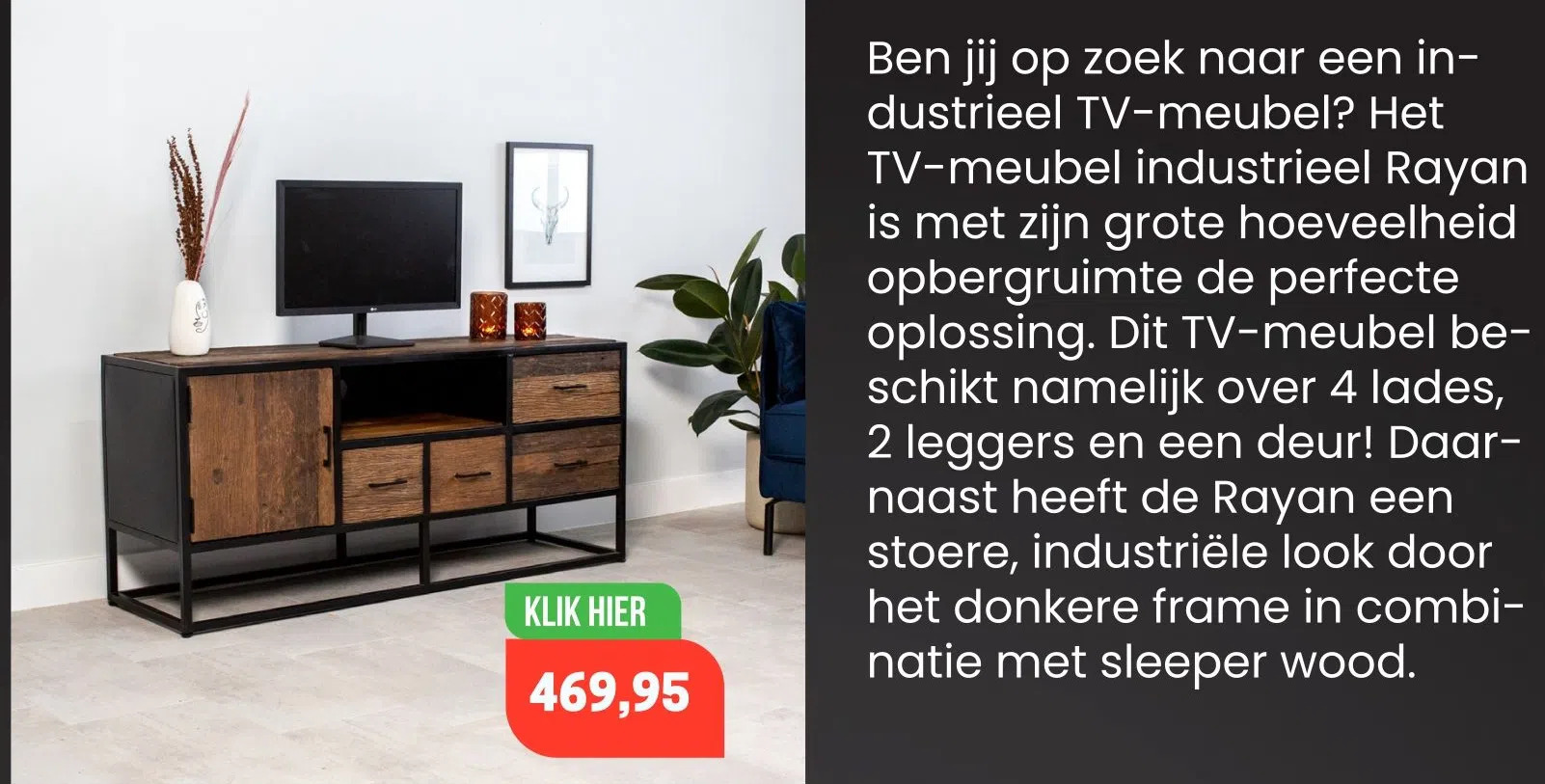 Dimehouse Tv-meubel industrieel rayan aanbieding