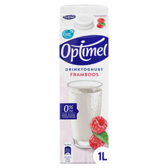 Jumbo Optimel drinkyoghurt framboos 0% vet 1l aanbieding