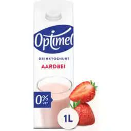 Jumbo Optimel drinkyoghurt aardbei 0% vet 1l aanbieding