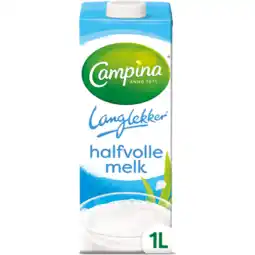 Jumbo Campina langlekker halfvolle melk 1l aanbieding