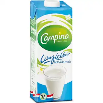 Jumbo Campina langlekker halfvolle melk 1l aanbieding