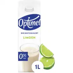 Jumbo Optimel drinkyoghurt limoen 0% vet 1l aanbieding