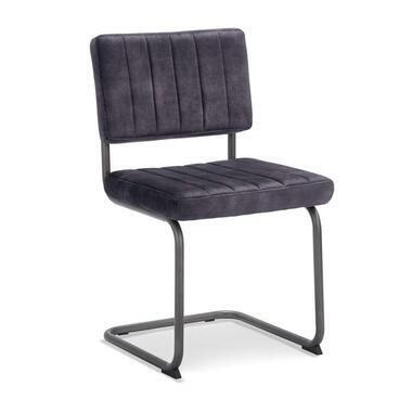Leen Bakker Eetkamerstoel mae - velvet adore - antraciet (2 stuks) aanbieding