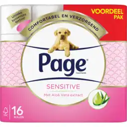 Jumbo Page toiletpapier sensitive voordeelpak 16 rollen aanbieding