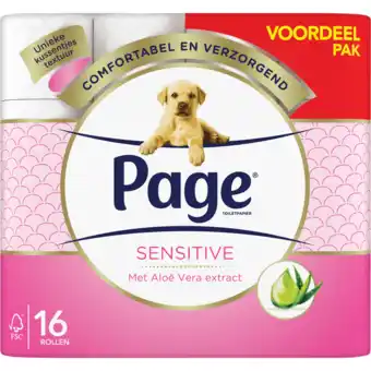Jumbo Page toiletpapier sensitive voordeelpak 16 rollen aanbieding