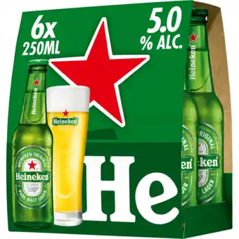 Jumbo Heineken premium pilsener bier draaidop fles 6 x 25cl aanbieding