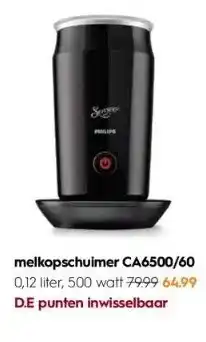 Blokker Melkopschuimer ca6500/60 0,12 liter, 500 watt aanbieding