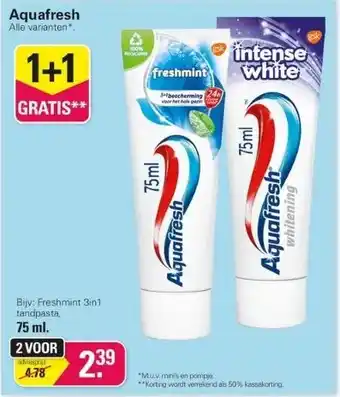 De Online Drogist Aquafresh aanbieding