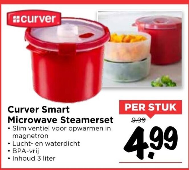 Curver Smart Microwave Steamerset aanbieding bij Vomar