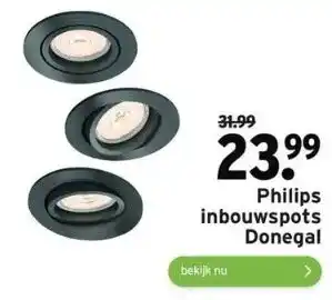 GAMMA Philips inbouwspots donegal aanbieding