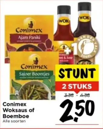 Vomar Voordeelmarkt Conimex Woksaus of Boemboe aanbieding