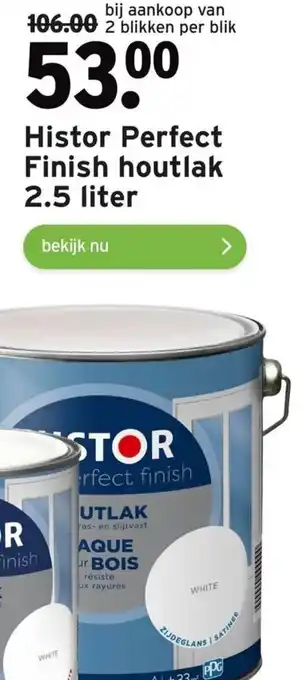 GAMMA Histor Perfect Finish houtlak 2.5 liter aanbieding