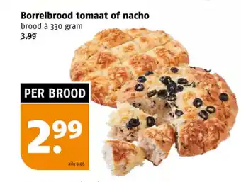 Poiesz Borrelbrood tomaat of nacho brood à 330 gram aanbieding