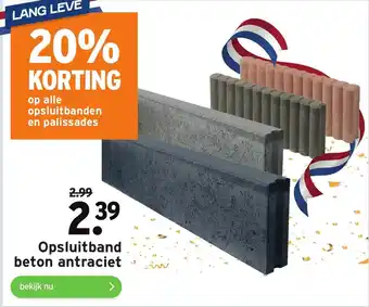 GAMMA Opsluitband beton antraciet aanbieding