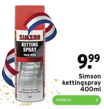 GAMMA Simson kettingspray 400ml aanbieding