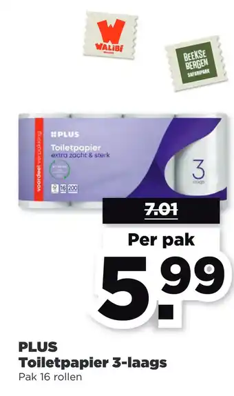 PLUS Plus toiletpapier 3-laags aanbieding