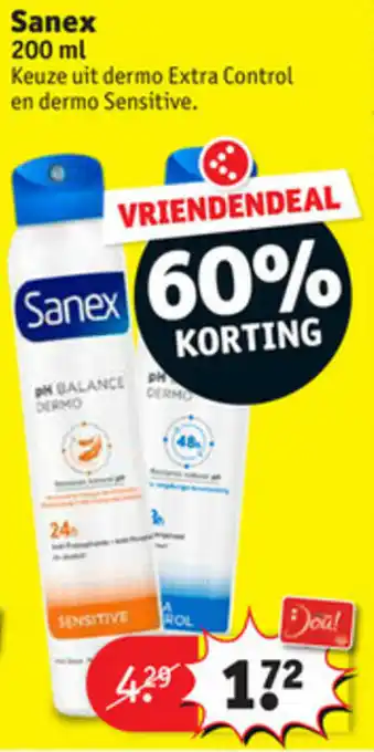 Kruidvat Sanex 200ml aanbieding